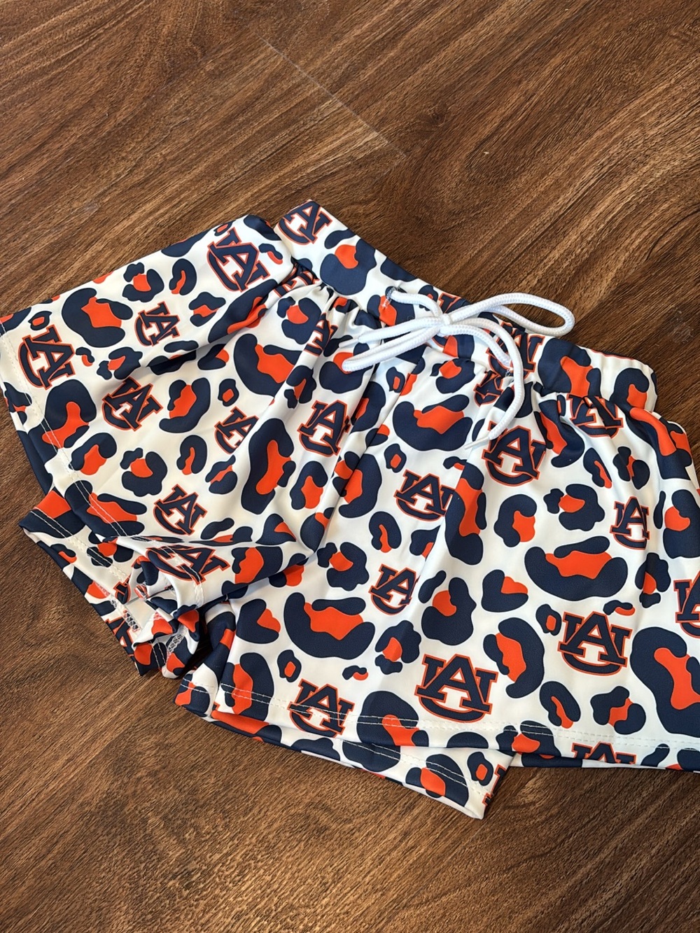 Auburn Tigers Leopard Print Shorts - Navy & Orange Double Layer Flowy